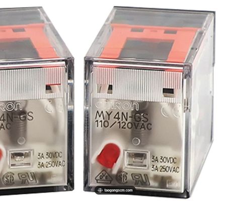 Single Contact Miniature Power Relay with Built-in CR Circuit 4-Pole Plug-in Terminals and Coil Surge Absorption