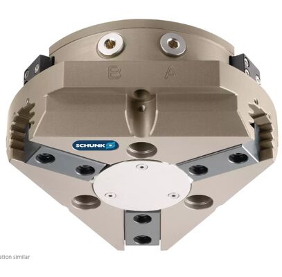 Schunk PZN-plus 125-2 Universal gripper with 6.0mm stroke per jaw 5800N closing force and 0.01mm repeat accuracy