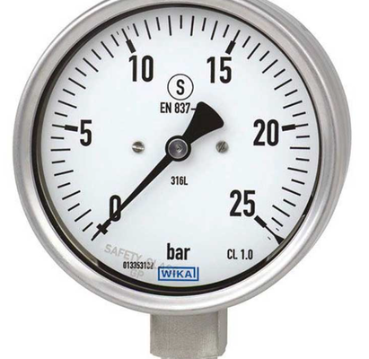 wika Bourdon Tube Pressure Gauges Models 233.53, 232.53 Stainless Steel Series
