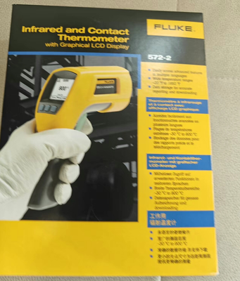 Fluke 572-2 High Temperature Infrared Thermometer with Dual Laser Sighting and Adjustable Emissivity